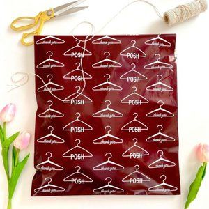 Posh Maroon Shipping Bag with Hanger Design x25